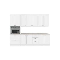 Kit Cozinha Completa 6 Peças Americana 7 Peças (2Aéreos+2Balcões+1Paneleiro+2Complementos) C5P63 Branco - Henn Kit Cozinha Completa 6 Peças Americana 7 Peças (2Aéreos+2Balcões+1Paneleiro+2Complementos) C5P63 Branco - Henn