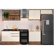 Kit Cozinha Completa 6 Peças Versalis (2 Aéreos + 1 Nicho + 2 Balcões + 1 Complemento) C6P196 Freijo/Cinza Argila - Herval Kit Cozinha Completa 6 Peças Versalis (2 Aéreos + 1 Nicho + 2 Balcões + 1 Complemento) C6P196 Freijo/Cinza Argila - Herval