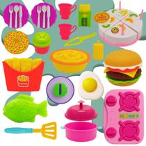 Kit Cozinha Completo Brinquedo Infantil Fogão Bolo Crec Crec