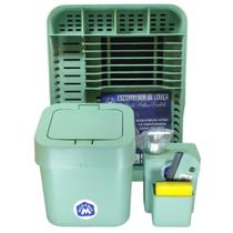 Kit Cozinha Completo Verde Lixeira de pia 4 litros + Escorredor de pratos + porta detergente Kit Cozinha Completo Verde Lixeira de pia 4 litros + Escorredor de pratos + porta detergente