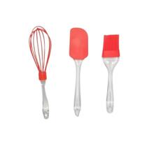 Kit Cozinha Confeitaria Espátula Pincel Batedor Silicone