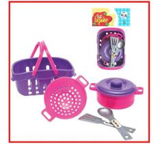 Kit Cozinha Conjunto Panelinha Cestinha Acessórios Infantil
