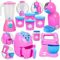 Kit Cozinha de Brinquedo 8 peças Infantil Eletrodomésticos Utensílios Acessórios