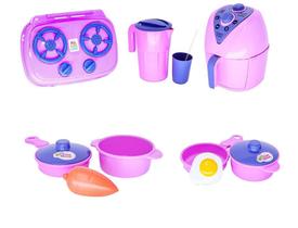 Kit Cozinha Infantil Jogo de Panelinhas Comidinha e Acessórios Brinquedo  Menina