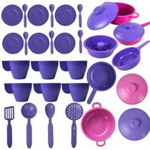Kit Cozinha de Brinquedo Infantil 31 Pçs Completa Menina Panelinhas Xícaras Colherzinha Faz de Conta
