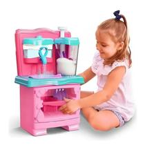 Kit Cozinha De Brinquedo Menina Infantil Completa - Aqua Bubble Lava Louça Sai Agua
