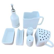 Kit Cozinha de mesa 7 pçs - Porcelana Branca