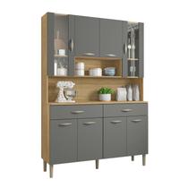 Kit Cozinha Golden 8 Portas Com Nichos Freijó / Gris Kit Cozinha Golden 8 Portas Com Nichos Freijó / Gris