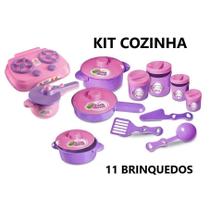 Kit Cozinha Infantil 11 Brinquedos Fogão Panelinhas Potes
