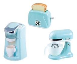 Kit Cozinha Infantil 3 Eletrodomésticos De Brinquedo - Azul