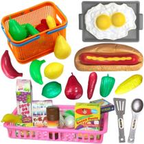 Kit Cozinha Infantil 35 Peças Brinquedo Educativo com Comidinhas e Utensílios