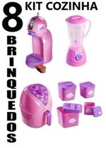 Kit Cozinha Infantil 8 Brinquedos Airfryer Potes Liquidificador Cafeteira Kit Cozinha Infantil 8 Brinquedos Airfryer Potes Liquidificador Cafeteira