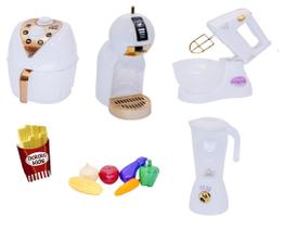 Kit Cozinha Infantil Airfryer Bate Cafete Liqui Legume 13 PÇ