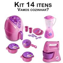 Kit Cozinha Infantil AirFryer Liquidificador Batedeira 14pç - Altimar