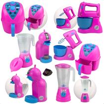 Kit Cozinha Infantil AirFryer Liquidificador Batedeira Brinquedo Cafeteira - Unotoys