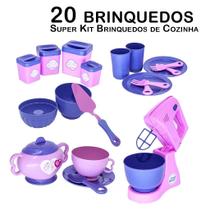 Kit Cozinha Infantil Batedeira Forminhas Xícaras Pires 20Pç