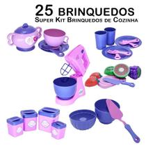 Kit Cozinha Infantil Batedeira Forminhas Xícaras Pires 25Pç