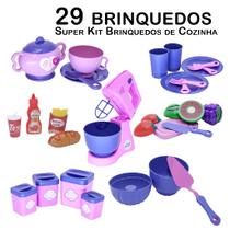 Kit Cozinha Infantil Batedeira Forminhas Xícaras Pires 29pç