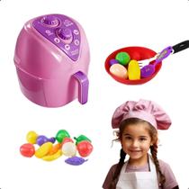 Kit Cozinha Infantil Brinquedo Air fryer C/ Legumes Diversos Kit Cozinha Infantil Brinquedo Air fryer C/ Legumes Diversos
