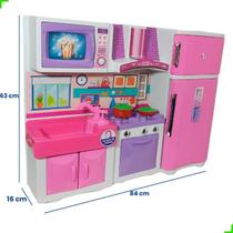 Kit Cozinha Infantil Brinquedo Completa Geladeira Fogão 82Cm