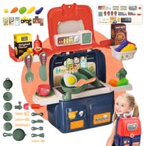 Kit Cozinha Infantil Brinquedo Fogão Menina 2 em 1 Mini