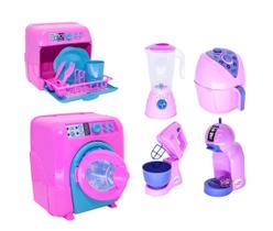 Kit Cozinha Infantil Brinquedo Menina Eletrodomestco Rosa