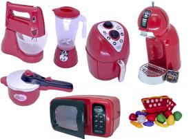Kit Cozinha Infantil Brinquedo Menino Cafeteira Microondas - Zuca toys