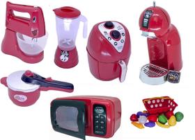 Kit Cozinha Infantil Brinquedo Menino Cafeteira Microondas