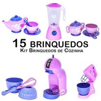Kit Cozinha Infantil Bule Cafeteira Batedeira Forma Fue 15pç Kit Cozinha Infantil Bule Cafeteira Batedeira Forma Fue 15pç