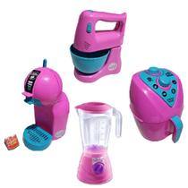 Kit Cozinha Infantil Café Liquidificador Batedeira Air Fryer Cód. 2356