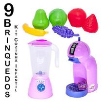 Kit Cozinha Infantil Cafeteira Liquidificador Frutinhas 9pç