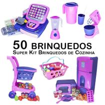 Kit Cozinha Infantil Carinho Caixa Geladeira Microondas 50p - Zuca Toys