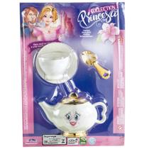 Kit cozinha infantil chazinho com bule + colher e acessorios collection princesa 4 pecas