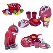 Kit Cozinha Infantil Chef Air Fryer Cooktop Fruta Legume 33P