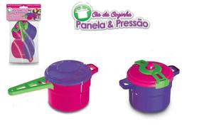 Kit cozinha infantil com 2 panelas de pressão coloridas - DIVIPLAST