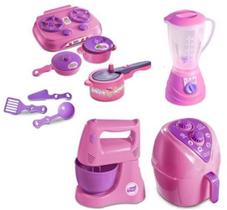 Kit Cozinha Infantil Com 9 Brinquedos Forno Fogão Panelinhas