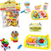 Kit cozinha infantil com bandeja + cesta e acessorios lanche divertido 15 pecas - ARK BRASIL