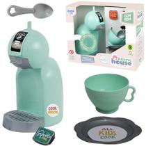 Kit cozinha infantil com cafeteira acessorios som e luz vintage pratic house collection a bateria 6 pecas