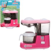 Kit cozinha infantil com cafeteira + jarra + som e luz little chef a pilha