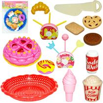 Kit cozinha infantil com cesta + bolo e acessorios cake 21 pecas - Jr toys