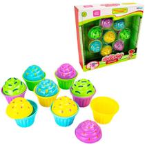kit cozinha infantil com cupcake doce chef 8 pecas na caixa - ETITOYS