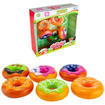 Kit cozinha infantil com donuts doce chef 6 pecas na caixa