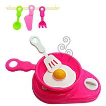 Kit cozinha infantil com fogão panelas e comidinha de brinquedo para criança rosa menina