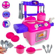 Kit Cozinha Infantil Com Fogao+Talheres E Acessorios 16 Pçs