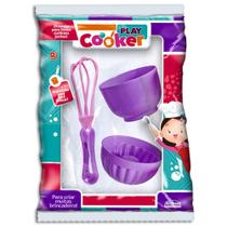 Kit cozinha infantil com forma bolo / torta / pudim + tigela e acessorio play cooker 3 pecas - ALTIR