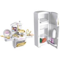 Kit Cozinha Infantil Com Geladeira+Fogao E Acessorios Princess Deluxe - Zuca Toys