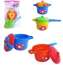 Kit cozinha infantil com panela de pressao cia da cozinha colors kit com 4 pecas na solapa