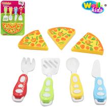 Kit cozinha infantil com pizza + utensilios cozinha dos sonhos 7 pecas