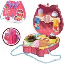 Kit Cozinha Infantil Com Sorvete + 15 Peças Na Maleta