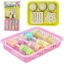 Kit cozinha infantil com sorvete + bala e acessorios docuras 15 pecas - Jr toys